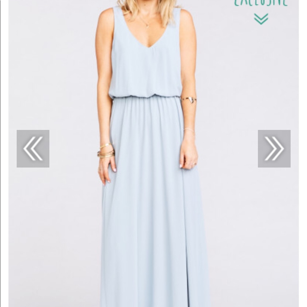 Show Me Your MuMu Steel Blue Chiffon Kendall Dress